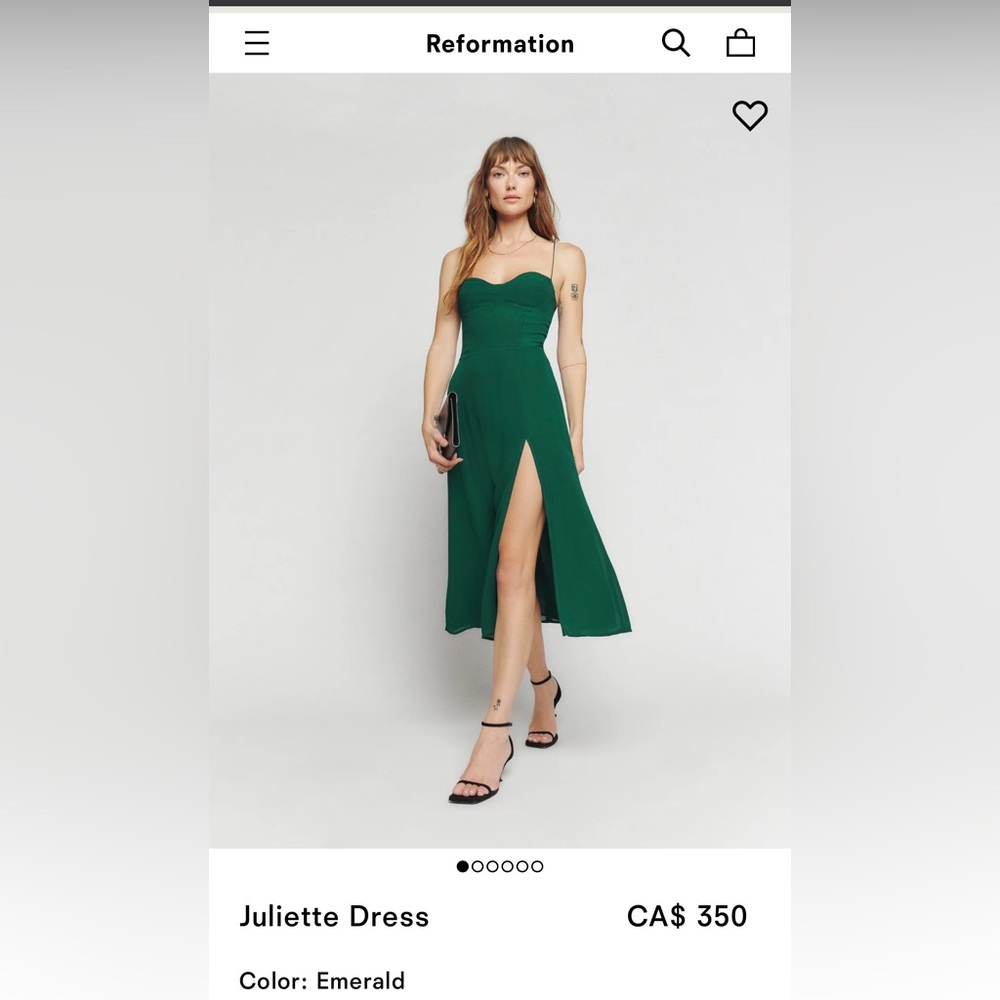 Reformation Juliette Emerald dress US size 4
